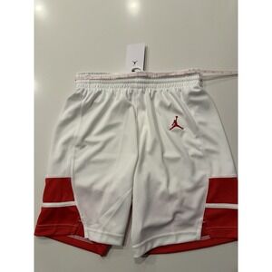Jordan Stock Overtime Basketball Game Short White Red FQ5375-109 Mens S NWT